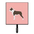 Micasa Boston Terrier Checkerboard Pink Leash or Key Holder MI230111